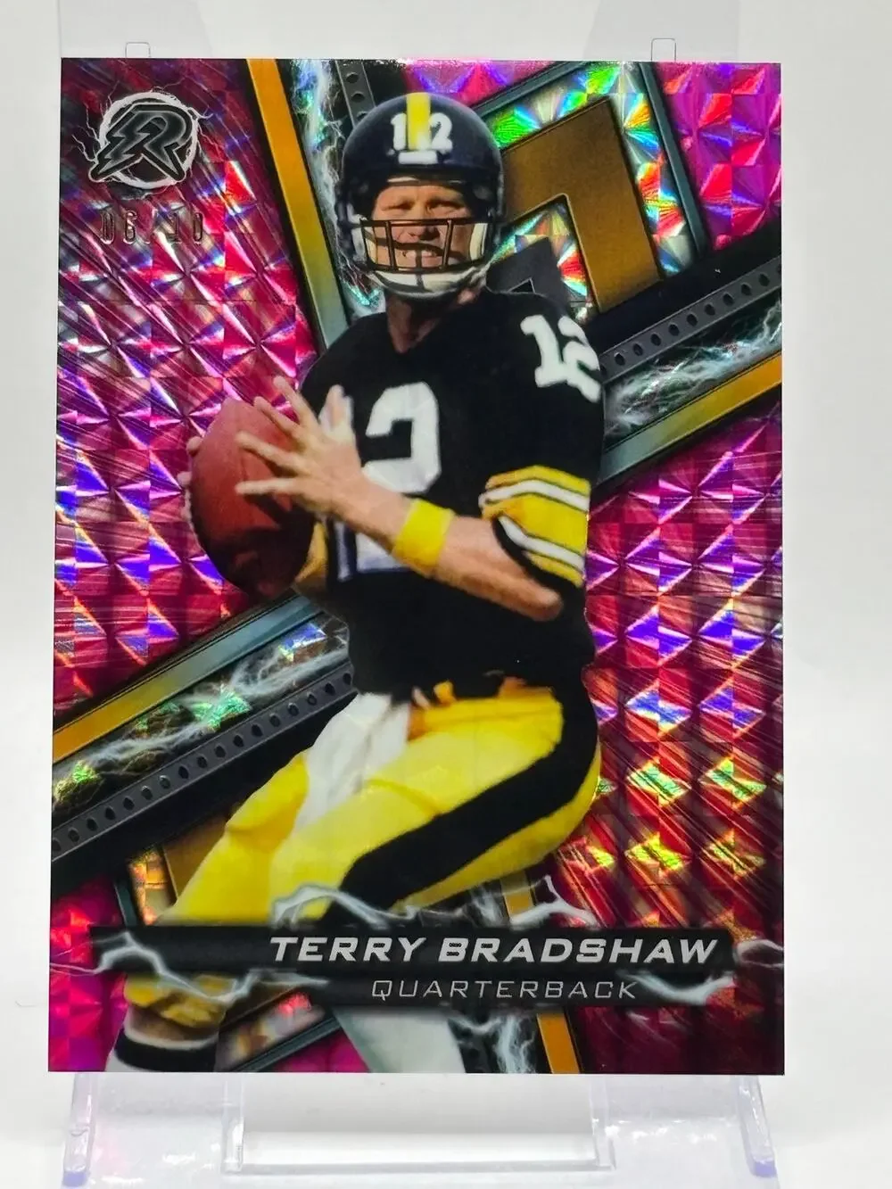 2023 Topps Resurgence Terry Bradshaw Pink Geometric Refractor 6/10 SSP Steelers